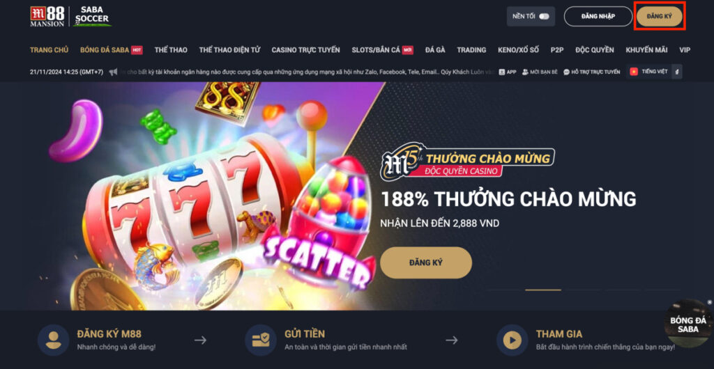 hướng dẫn đăng ký m88 chỉ với 3 bước cực đơn giản 1 truy cập trang đăng kí m88