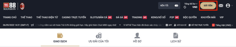 hướng dẫn nạp tiền m88 chi tiết và đầy đủ nhất 2 truy cập trang nạp tiền m88