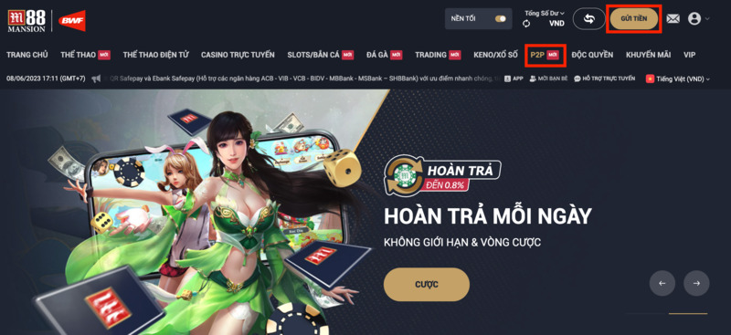 hướng dẫn chơi bài cào m88 ăn tiền cho thành viên mới 2 truy cập vào trang p2p m88