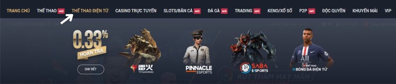 hướng dẫn cá cược dota 2 m88 chuẩn trong 3 bước 3 chọn sảnh esport m88