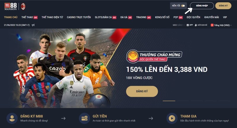hướng dẫn cá cược dota 2 m88 chuẩn trong 3 bước 2 truy cập m88 và tiến hành đăng nhập