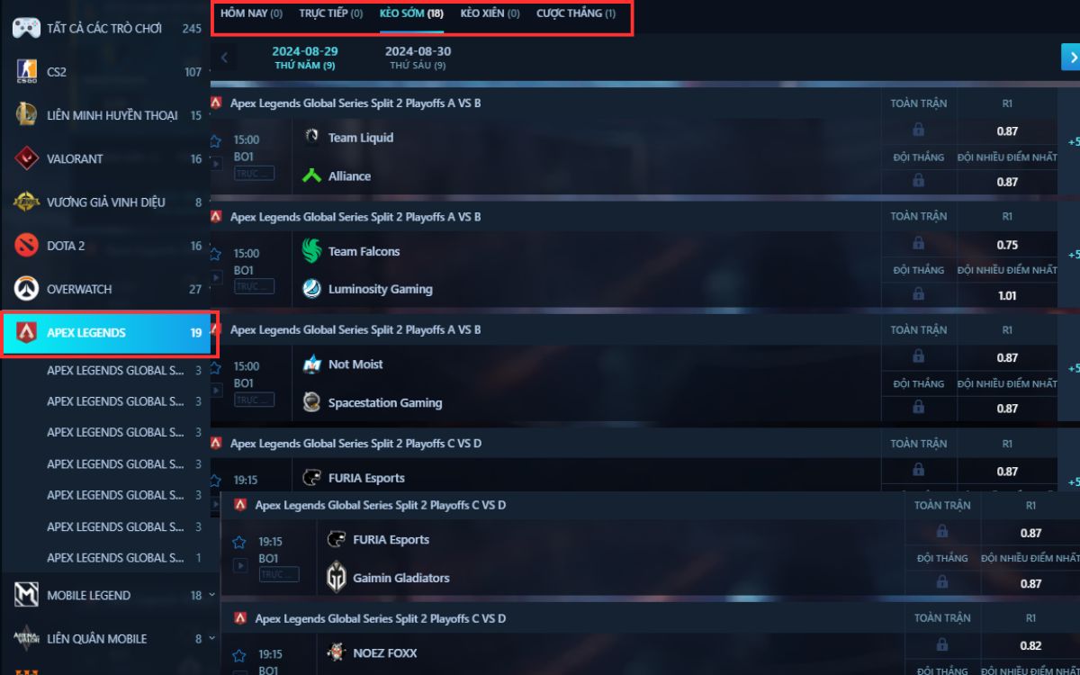 apex legends m88 - hướng dẫn cách chơi cá cược al m88 chi tiết 2 tìm trận đấu apex legends m88 muốn cược