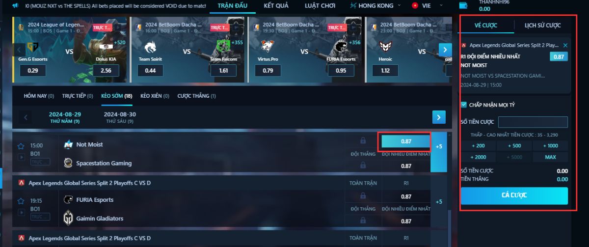 apex legends m88 - hướng dẫn cách chơi cá cược al m88 chi tiết 3 thực hiện đặt cược apex legends m88